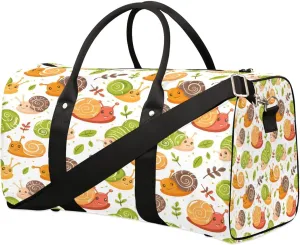 Yzrwebo Cute Snail Travel Duffle Bag for Men Women Snail Overnight Weekender Bag Foldable Travel Duffel Bag Large Sports Gym Bag Waterproof Luggage Tote Bag Tear Resistant