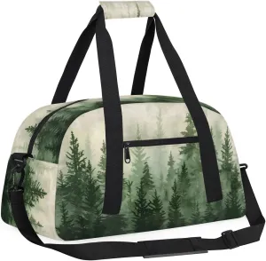Yzrwebo Green Mountain Tree Kids Gym Sport Bag for Boys Girls, Landscape Travel Duffle Bag Gymnastics Dance Bag Teen Weekender Overnight Carry on Tote Bags