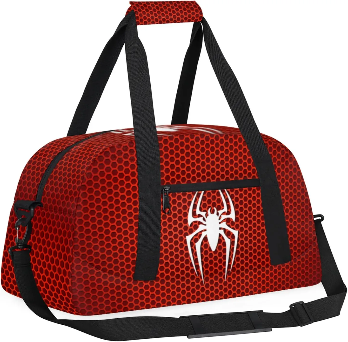 Yzrwebo Spiders Pattern Gym Sport Bag, Travel Duffle Basg Red Gymnastics Weekender Overnight Tote Carry On Training Bag for Man