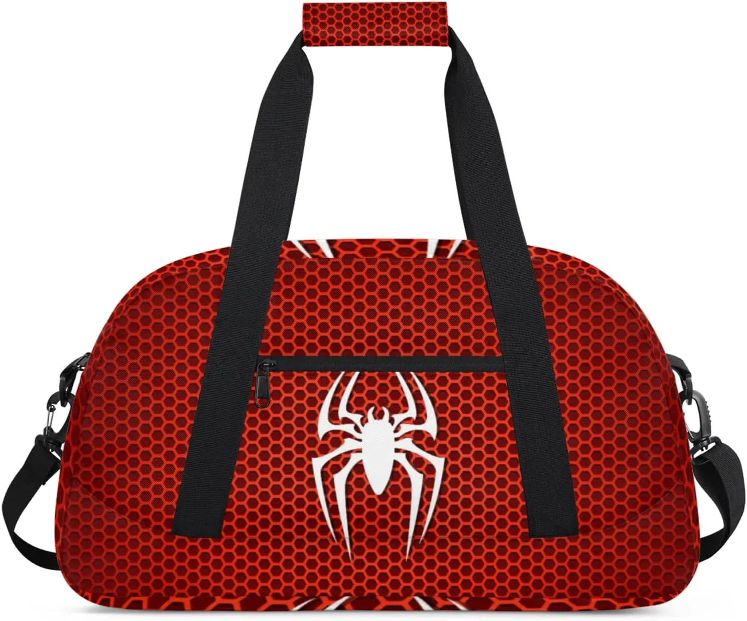 Yzrwebo Spiders Pattern Gym Sport Bag, Travel Duffle Basg Red Gymnastics Weekender Overnight Tote Carry On Training Bag for Man