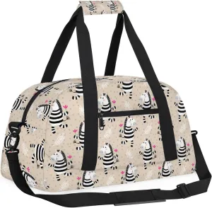 Zebra 18 inch Small Gym Bag for Women and Men, Lightweight Carry On Weekender Bag Mini Duffel Bag for Travel Sports Workout