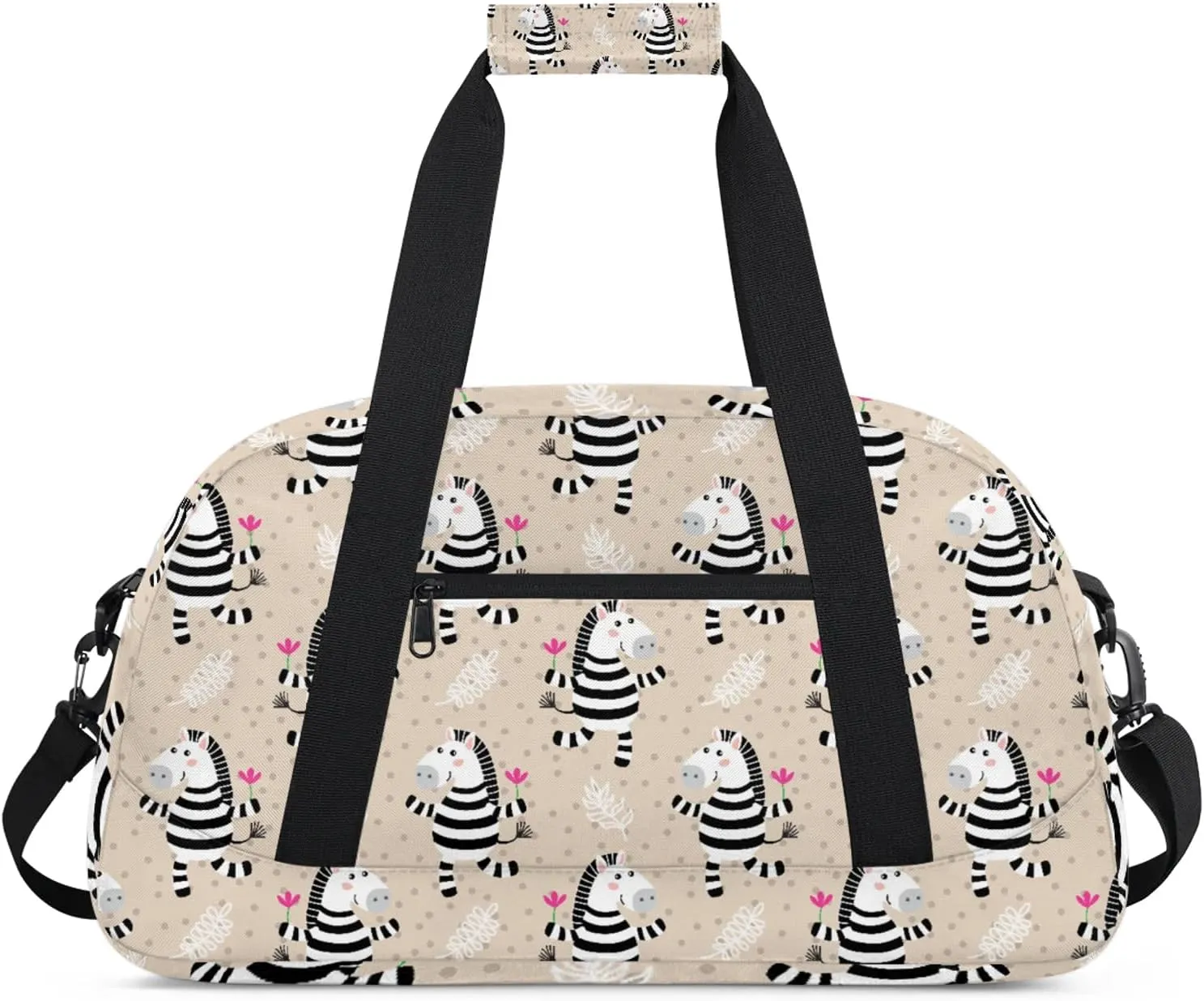 Zebra 18 inch Small Gym Bag for Women and Men, Lightweight Carry On Weekender Bag Mini Duffel Bag for Travel Sports Workout
