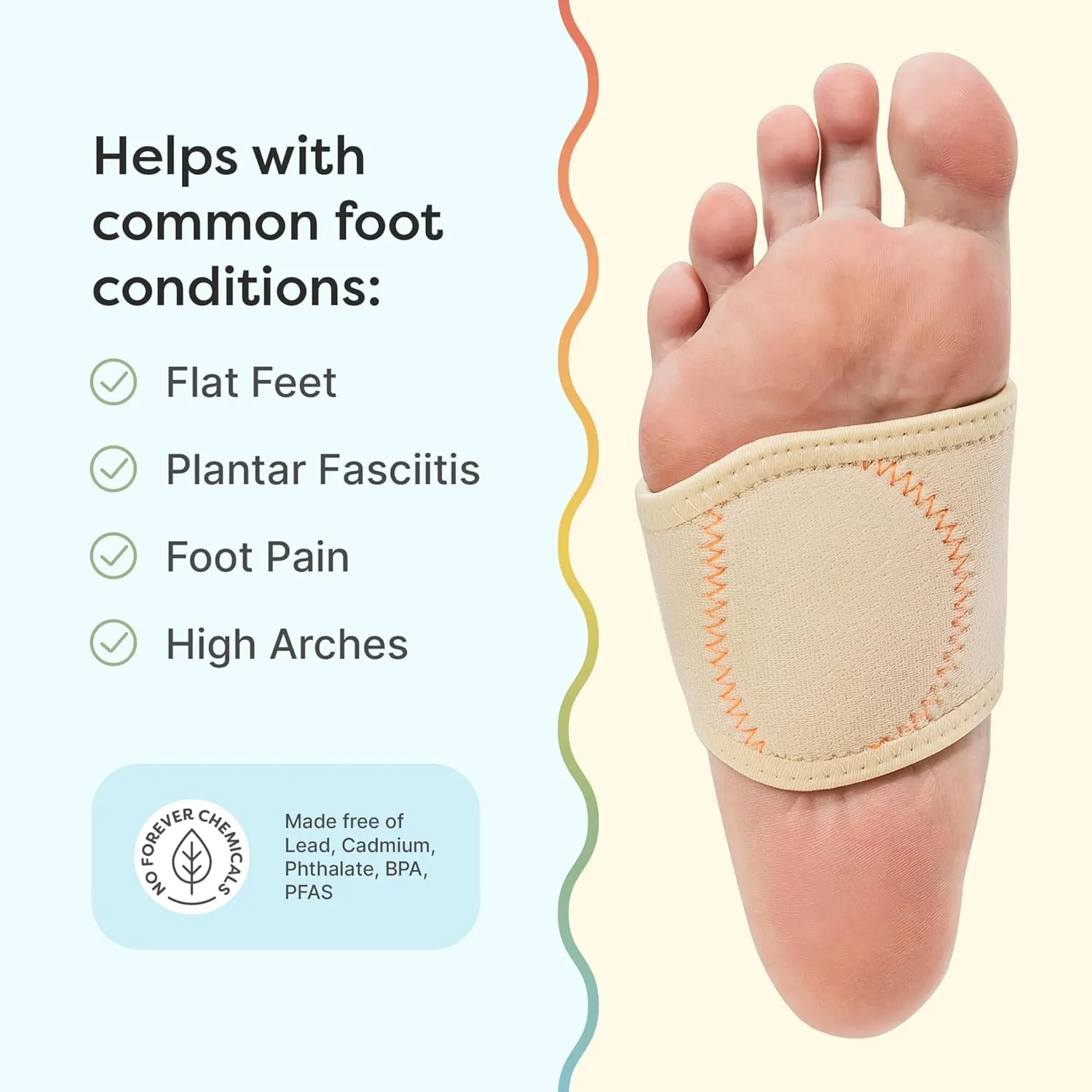 ZenToes Arch Support Bands with Gel Inserts for Women and Men, Orthotic Wraps for Plantar Fasciitis Foot Pain Relief, Adjustable Compression Straps