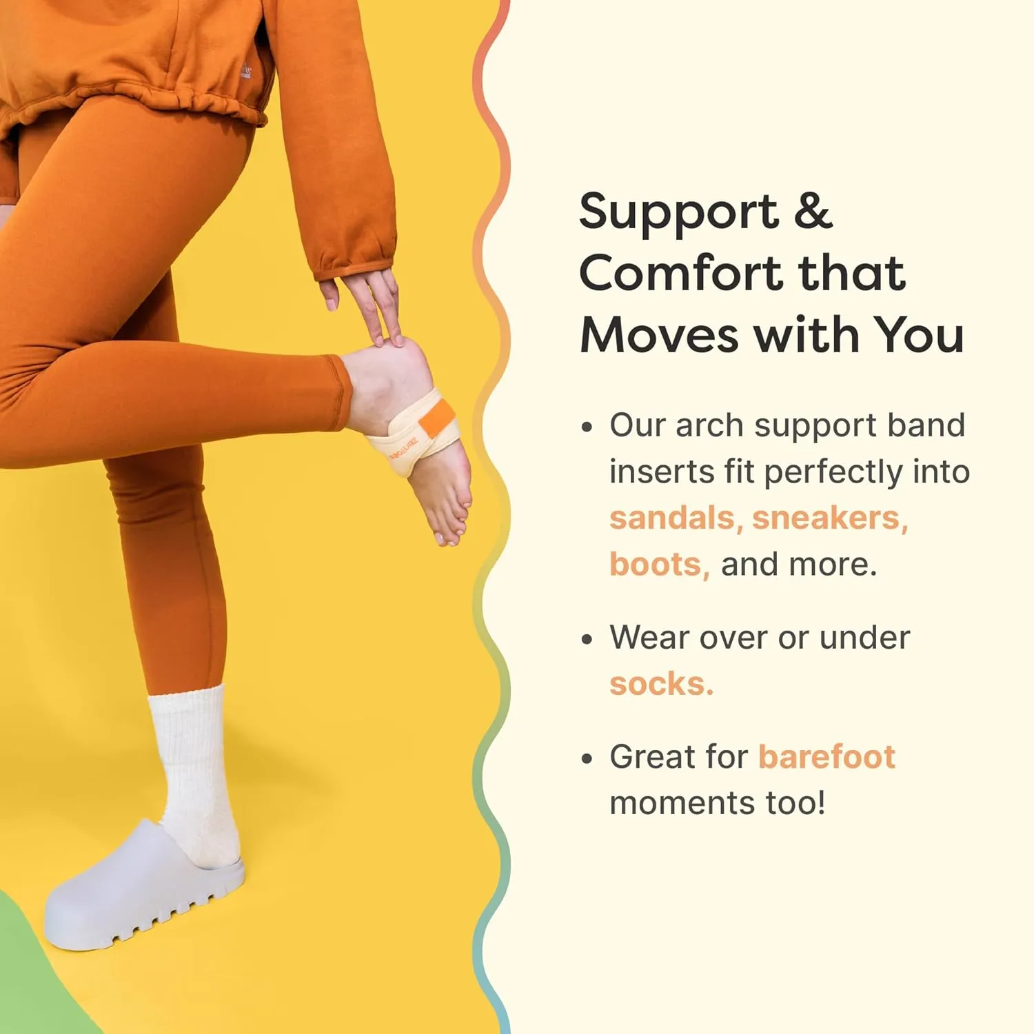 ZenToes Arch Support Bands with Gel Inserts for Women and Men, Orthotic Wraps for Plantar Fasciitis Foot Pain Relief, Adjustable Compression Straps