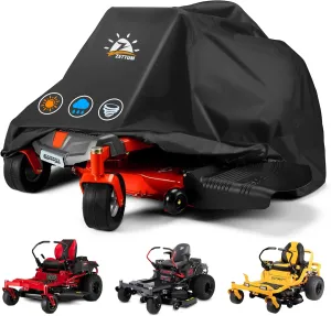 Zero Turn Mower Cover - Zero-Turn Lawn Mower Covers Waterproof & Heavy Duty, 600D Outdoor Universal Fit Mower Cover with Storage Bag for Greenworks, EGO, Craftsman, Husqvarna, Honda and More