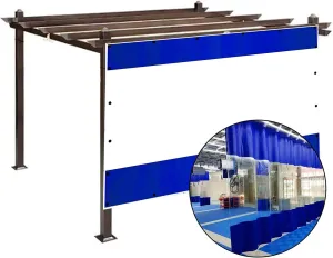 ZHANGQINGXIU Transparent PVC Tarpaulin, Waterproof Heavy Duty Outdoor Curtain, Rain Proof Gazebo with Grommets for Patio Garden Tent Easy to Use, Custom Size (Color : Blue, Size : 1x1m)