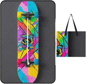 Zipper Type Beach Blanket Colorful Skateboarding Poster Picnic Outdoor Blanket Waterproof Foldable for Beaches、Camping、Travel