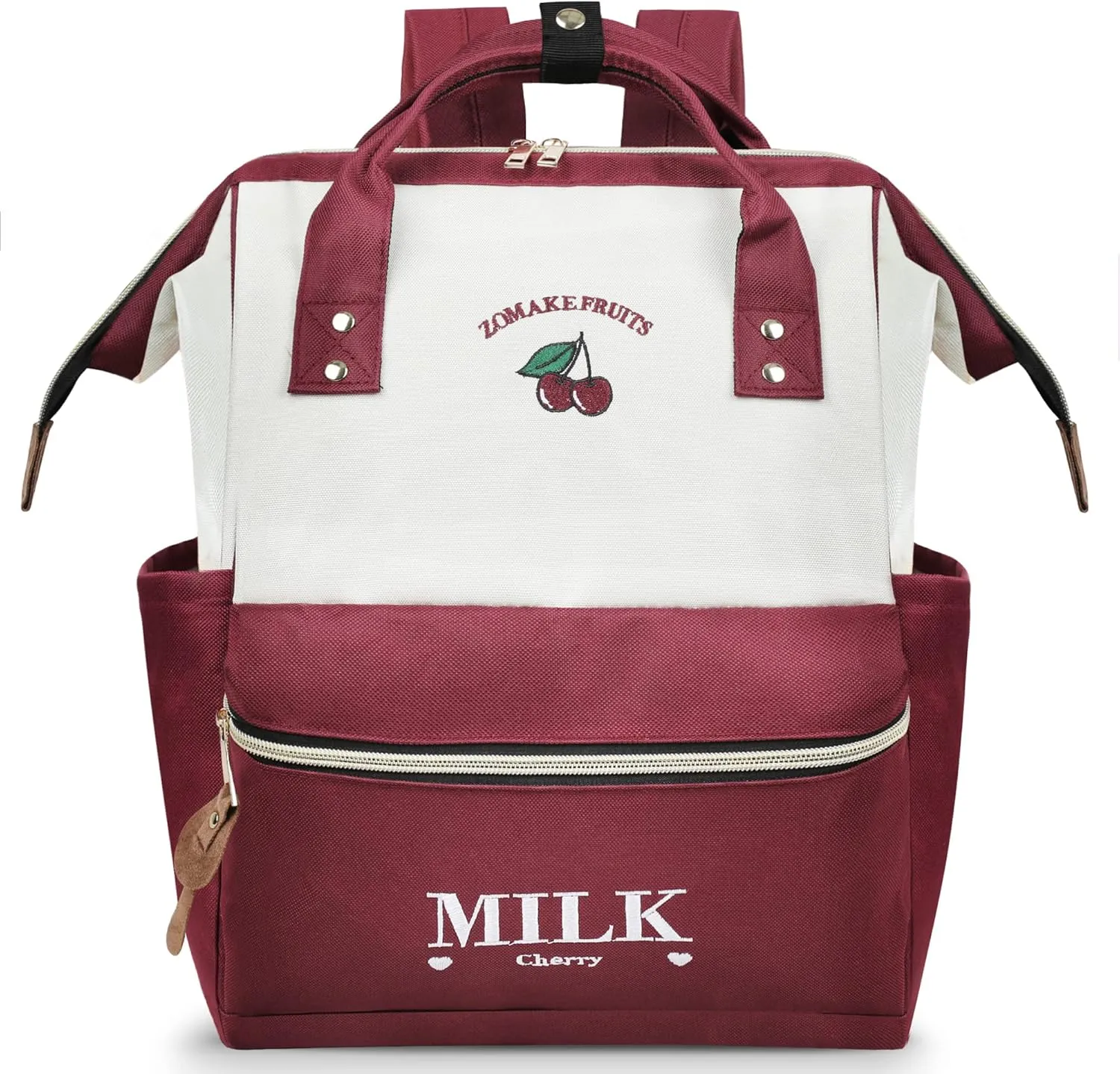 ZOMAKE 15.6 Inch Travel Laptop Backpack for Women Men - Anti Theft Water Resistant Bag Daypack - Computer Bag Business Work Cute Backpacks(Cherry-new)