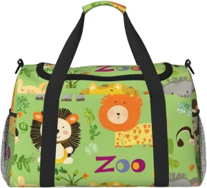Zoo Duffle Bag for Travel Lion Tiger Sports Gym Tote Carry On Bag Large Shoulder Weekend Overnight for Workout