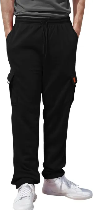 ZYXTIM Mens Cargo Joggers Combat Work Trousers Plus Size Elastic Waist Running Sport Sweatpants Big&Tall Drawstring Pants