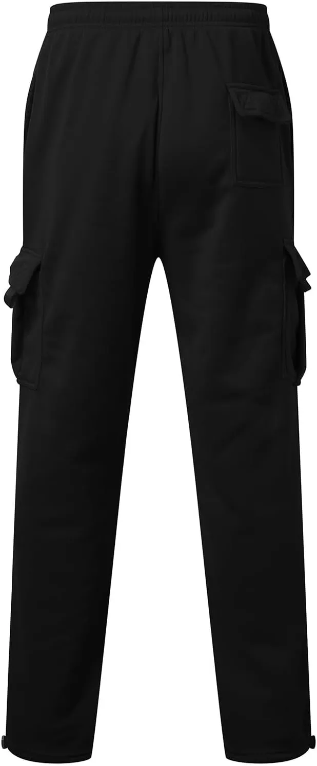 ZYXTIM Mens Cargo Joggers Combat Work Trousers Plus Size Elastic Waist Running Sport Sweatpants Big&Tall Drawstring Pants