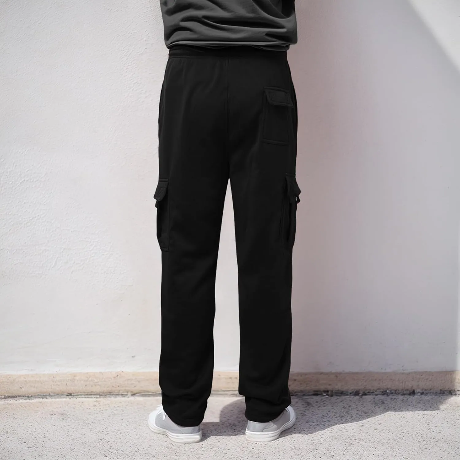 ZYXTIM Mens Cargo Joggers Combat Work Trousers Plus Size Elastic Waist Running Sport Sweatpants Big&Tall Drawstring Pants